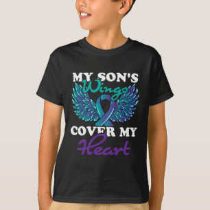 Camiseta Las alas de mi hijo cubren mi prevención del suici