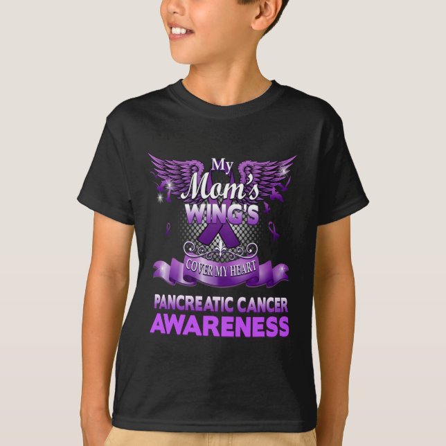 Camiseta Las alas de mi madre cubren mi corazón con cáncer  (Anverso)