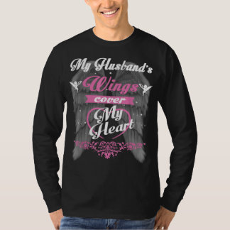 Camiseta Las alas de mi marido cubren mi corazón, regalo pa