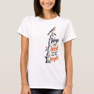 Camiseta Las Alas Solo Funcionan Cuando Dejas Ir el Peso de