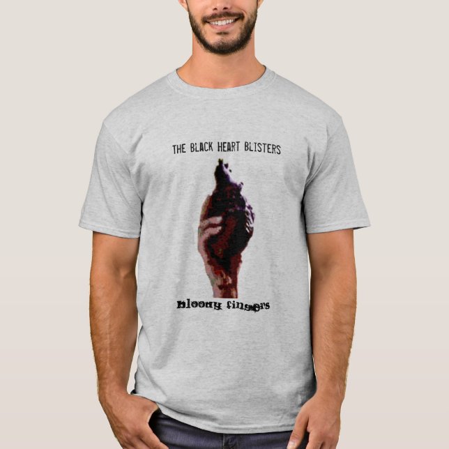 Camiseta Las ampollas negras del corazón, dedos sangrientos (Anverso)