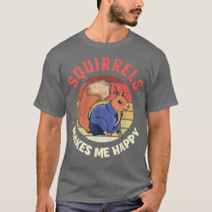 Camiseta Las ardillas me hacen feliz japonés del gris orien