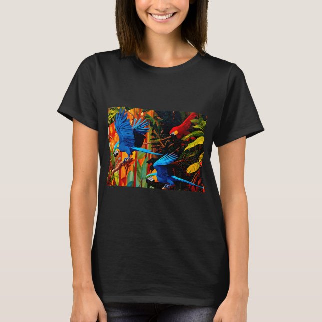 Camiseta Las aves de la excelencia:  guacamayo azul Anodorh (Anverso)