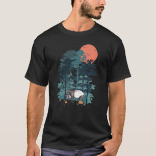 Camiseta Las Aves Del Cielo Del Árbol De Pino De La Montaña