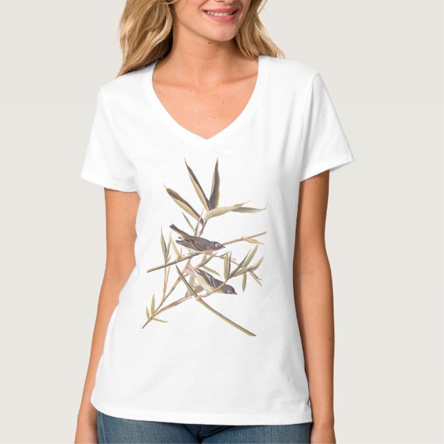Camiseta Las aves solitarias del Vireo Flycatcher de Audubo (Anverso)