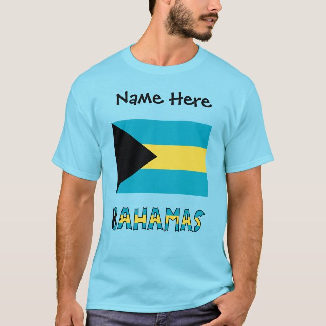 Camiseta Las Bahamas y la bandera de las Bahamas personaliz (Anverso)