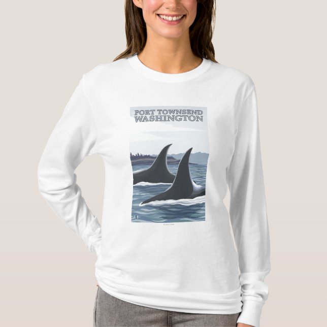 Camiseta Las ballenas #1 de la orca - vire a Townsend hacia (Anverso)