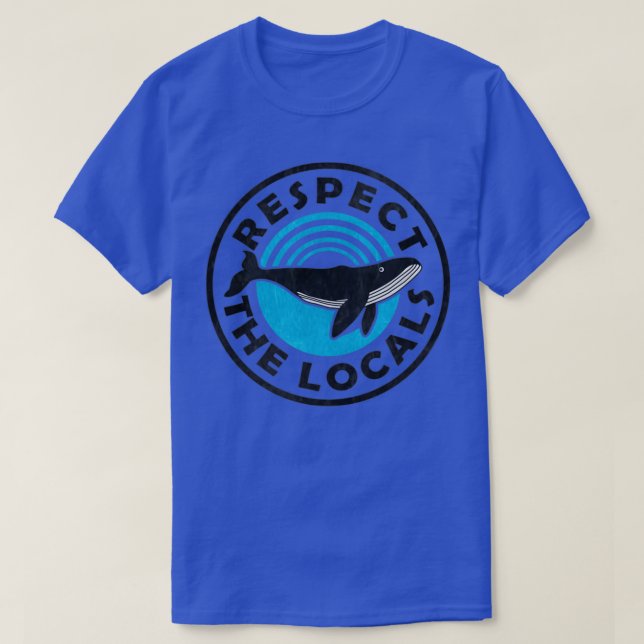 Camiseta Las Ballenas Vintage Respetan A Los Locales (Diseño del anverso)