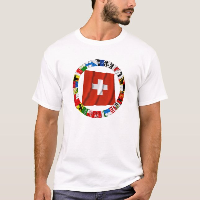 Camiseta Las banderas de los cantones de Suiza (Anverso)