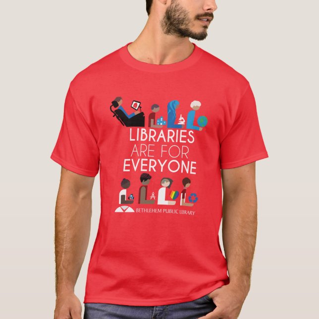 Camiseta Las bibliotecas son para todos (Anverso)
