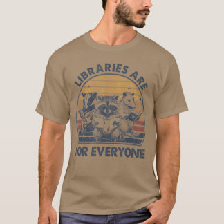 Camiseta Las bibliotecas son para todos Mapache Lee Libro P