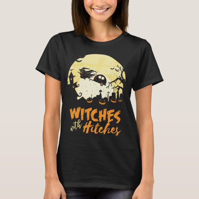 Camiseta Las brujas de campamento de Halloween dan un golpe (Anverso)