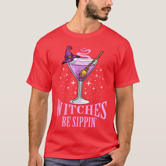 Camiseta Las brujas Sippin para la cosecha de Halloween (Anverso)