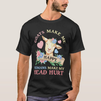 Camiseta Las cabras me hacen feliz, divertida flor de cabra