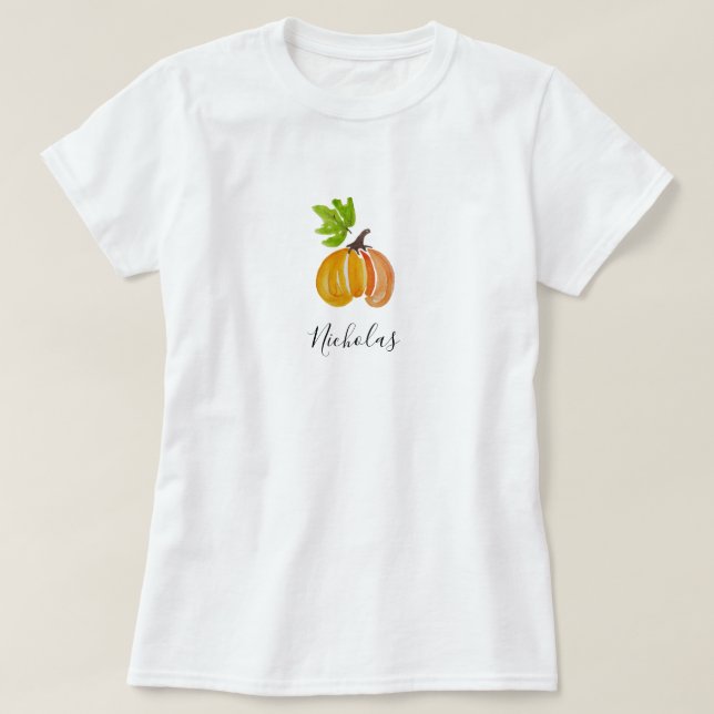 Camiseta Las calabazas acuarelas de Acción de Gracias Perso (Diseño del anverso)