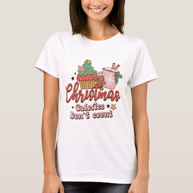 Camiseta Las calorías de los Navidades de Groovy no cuentan (Anverso)