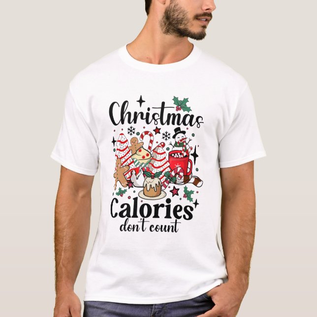 Camiseta Las calorías de los navidades no cuentan Funny Ret (Anverso)