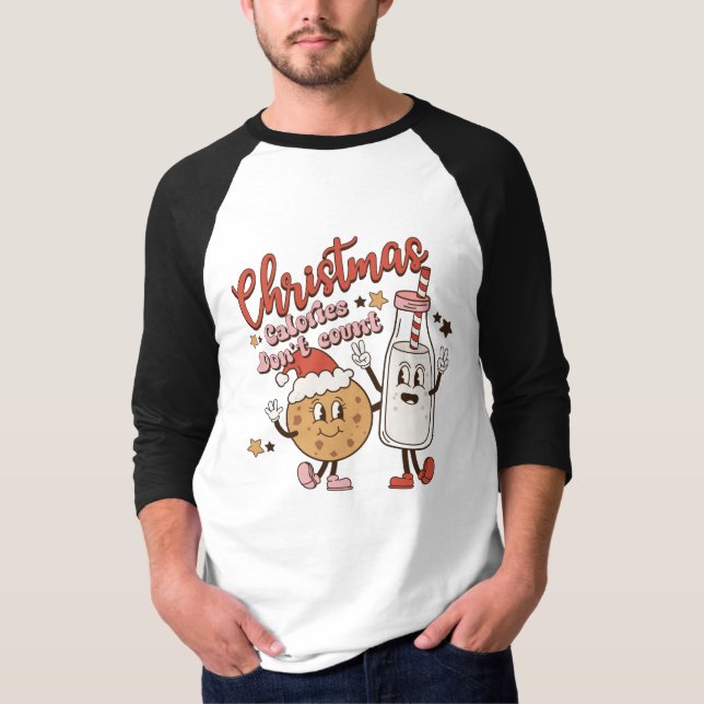 Camiseta Las calorías divertidas de los Navidades Retro no  (Anverso)