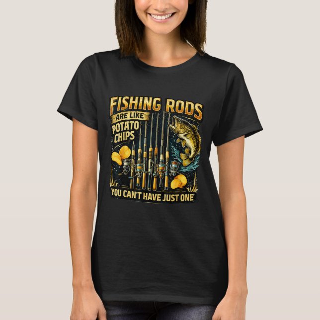 Camiseta Las cañas de pescar son como las papas fritas dive (Anverso)