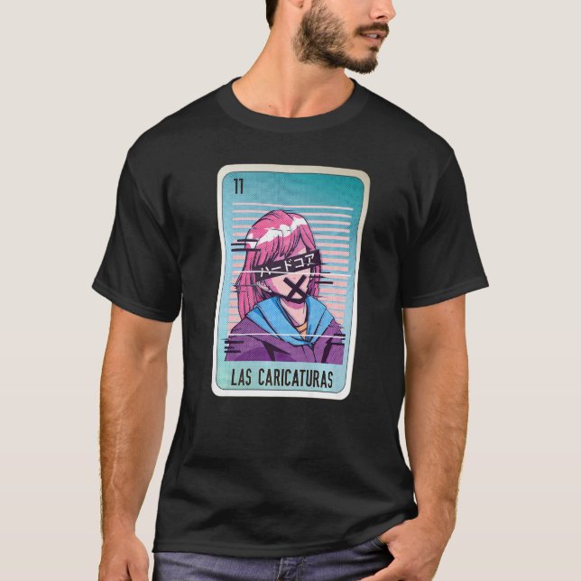 Camiseta Las Caricaturas Mexican Slang Lottery Bingo Cards (Anverso)