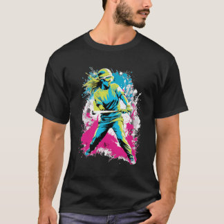 Camiseta Las Chicas de la jugadora de Softbol golpean a las