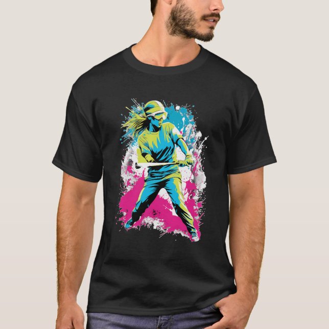 Camiseta Las Chicas de la jugadora de Softbol golpean a las (Anverso)