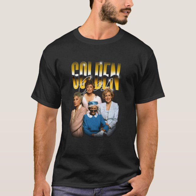 Camiseta Las Chicas de Oro Cromo Dorado Divertido Programa  (Anverso)