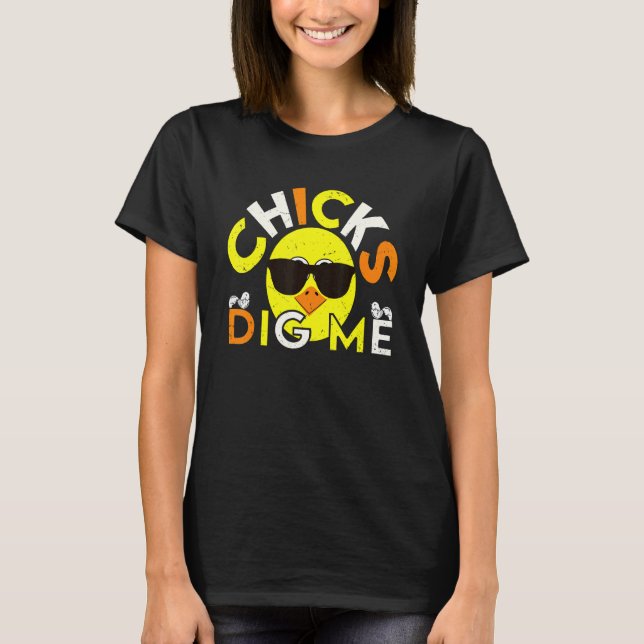 Camiseta Las chicas me cavan el huevo de pollo (Anverso)
