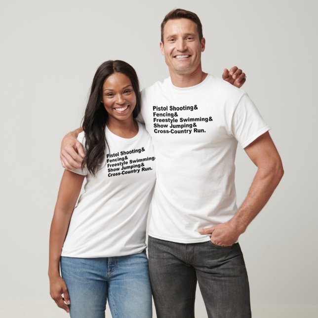 Camiseta Las Cinco Etapas de un Pentatlón | Tiro Esgrima (Unisexo)