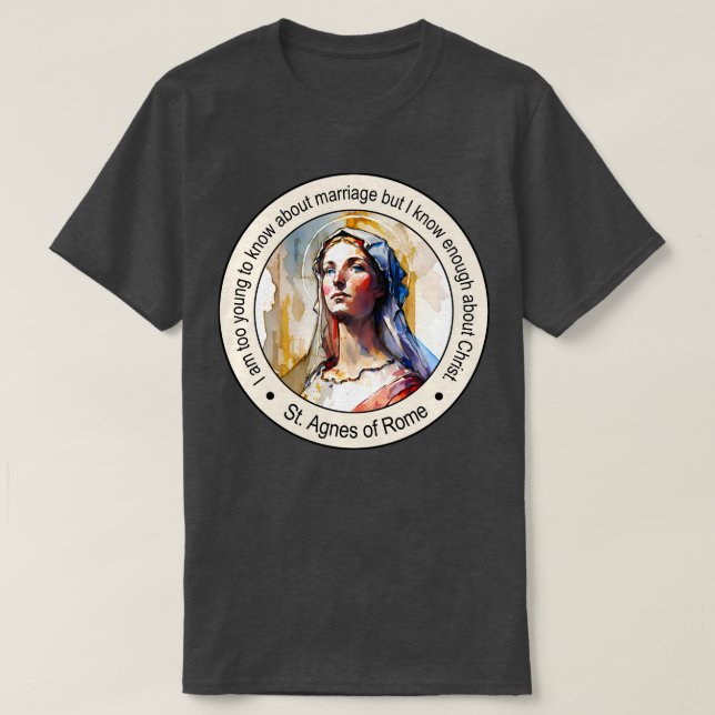 Camiseta Las citas religiosas de Santa Inés de Roma inspira (Diseño del anverso)