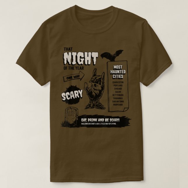 Camiseta Las ciudades más afectadas: Salem Scary Ghost Witc (Diseño del anverso)