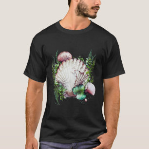 Camiseta Las conchas marinas acuarela Playa Arena de Coral