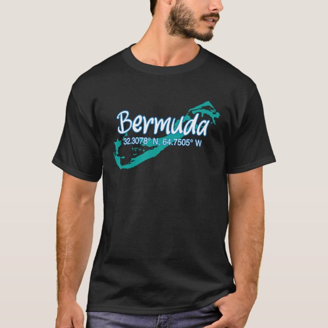 Camiseta Las coordenadas de la isla Bermuda y las vacacione (Anverso)