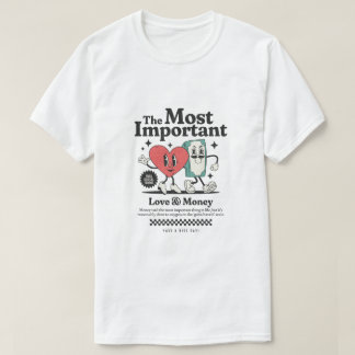 Camiseta Las cosas más importantes en la vida: amor y diner