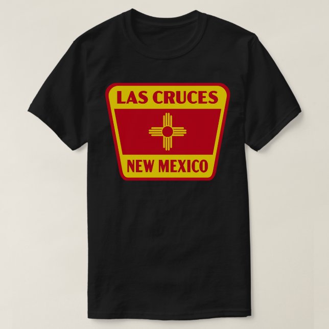 Camiseta Las cruces Nuevo México Bandera Retro Amarillo (Diseño del anverso)