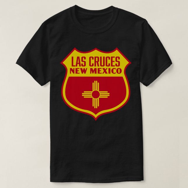 Camiseta Las cruces Nuevo México Bandera Retro Amarillo (Diseño del anverso)