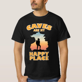 Camiseta Las cuevas son mi lugar feliz - Gracioso espeleolo