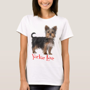Camiseta Las damas de amor rojas de Yorkshire Terrier Puppy