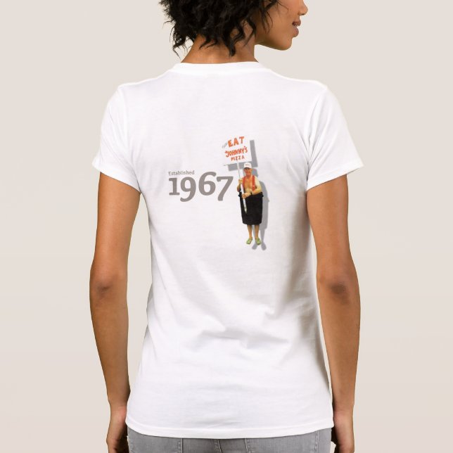 Camiseta Las damas de la casa pizza de Johnny (Reverso)