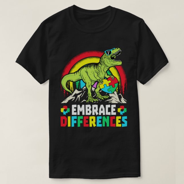 Camiseta Las Diferencias De Abrazo De Los Awarenes Del Auti (Diseño del anverso)