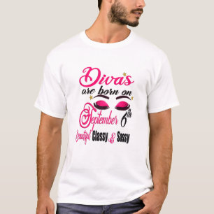 Camiseta Las Divas De Mujeres Nacen El 6 De Septiembre Naci