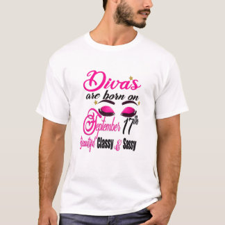 Camiseta Las Divas De Mujeres Nacieron El 17 De Septiembre 