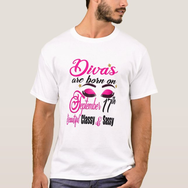 Camiseta Las Divas De Mujeres Nacieron El 17 De Septiembre  (Anverso)