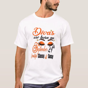 Camiseta Las Divas De Mujeres Nacieron El 24 De Septiembre