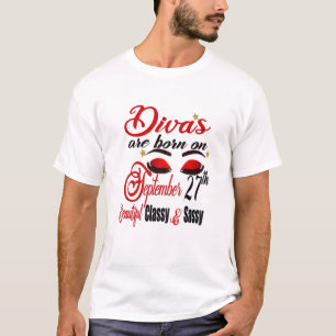 Camiseta Las Divas De Mujeres Nacieron El 27 De Septiembre