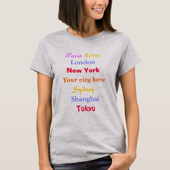 Camiseta Las divertidas ciudades del mundo y mis viajes por (Anverso)
