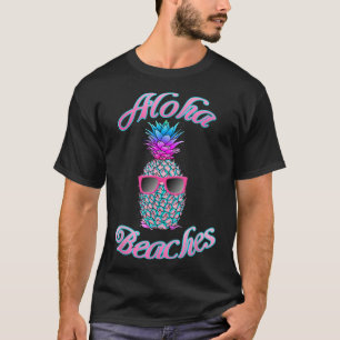 Camiseta Las divertidas playas tropicales de Aloha de piña