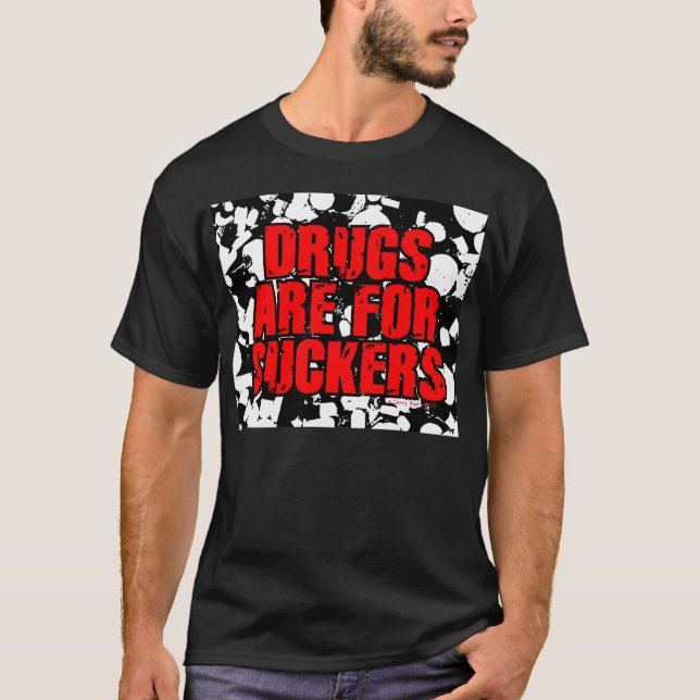CAMISETA LAS DROGAS ESTÁN PARA LOS LECHONES (Anverso)