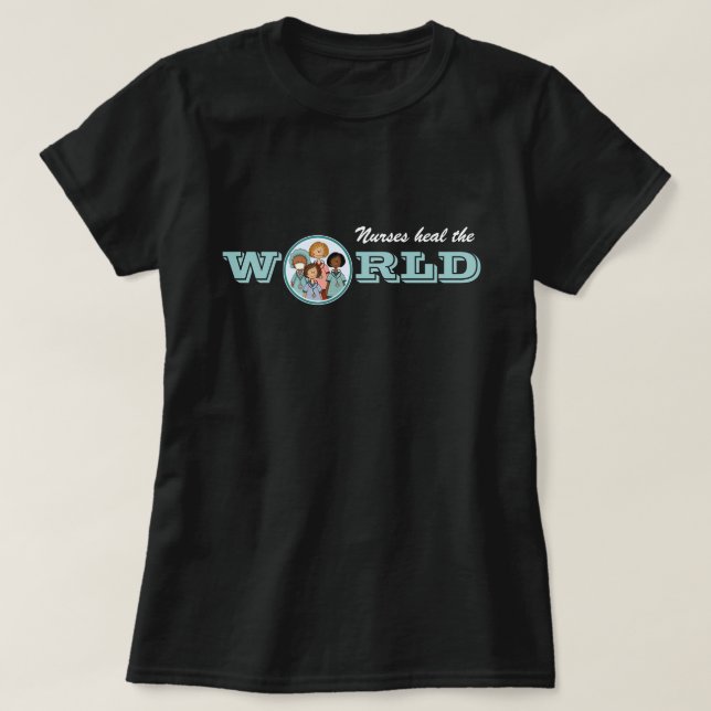 Camiseta Las enfermeras curan el mundo (Diseño del anverso)