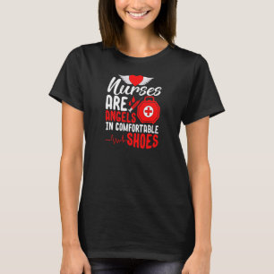 Camiseta Las enfermeras son ángeles con zapatos cómodos Mer